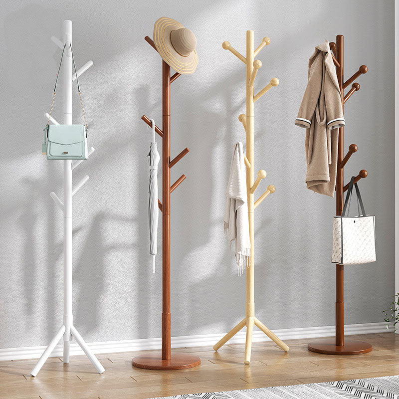 Modern Coat Hanger Wooden Framed Free Standing Coat Rack with Hooks