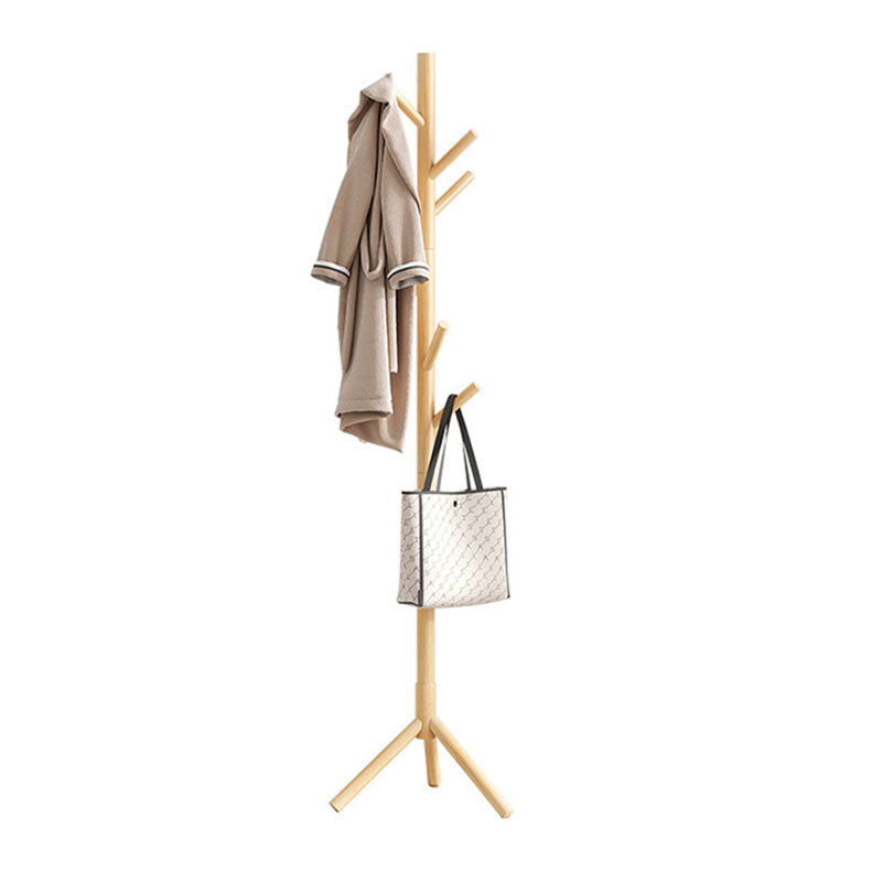 Modern Coat Hanger Wooden Framed Free Standing Coat Rack with Hooks