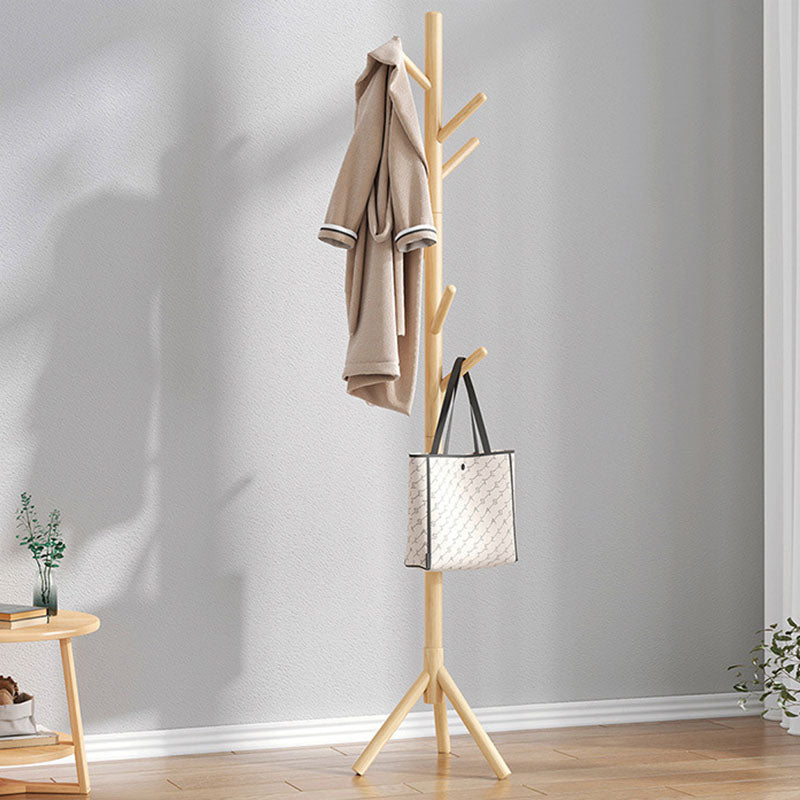 Modern Coat Hanger Wooden Framed Free Standing Coat Rack with Hooks