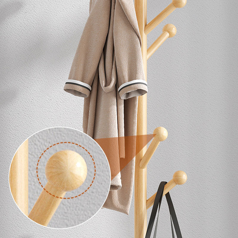 Modern Coat Hanger Wooden Framed Free Standing Coat Rack with Hooks