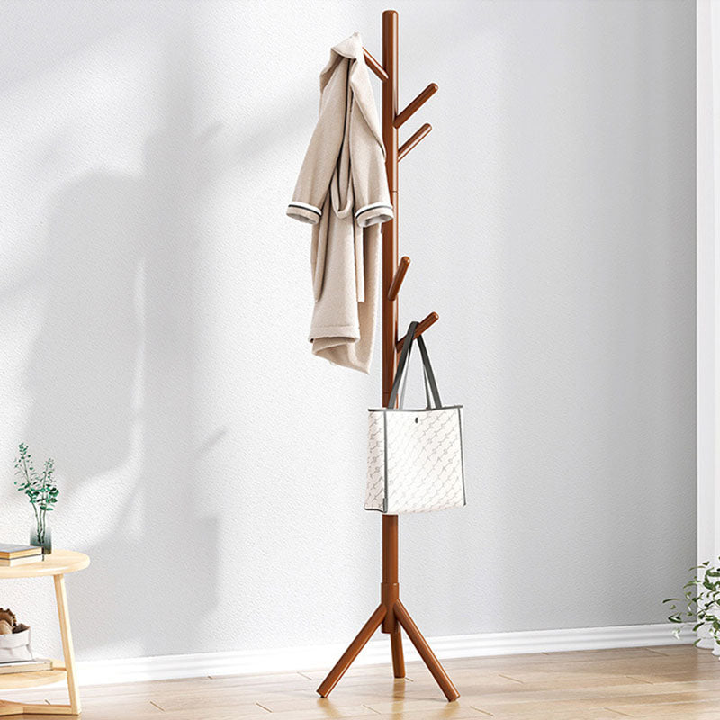 Modern Coat Hanger Wooden Framed Free Standing Coat Rack with Hooks