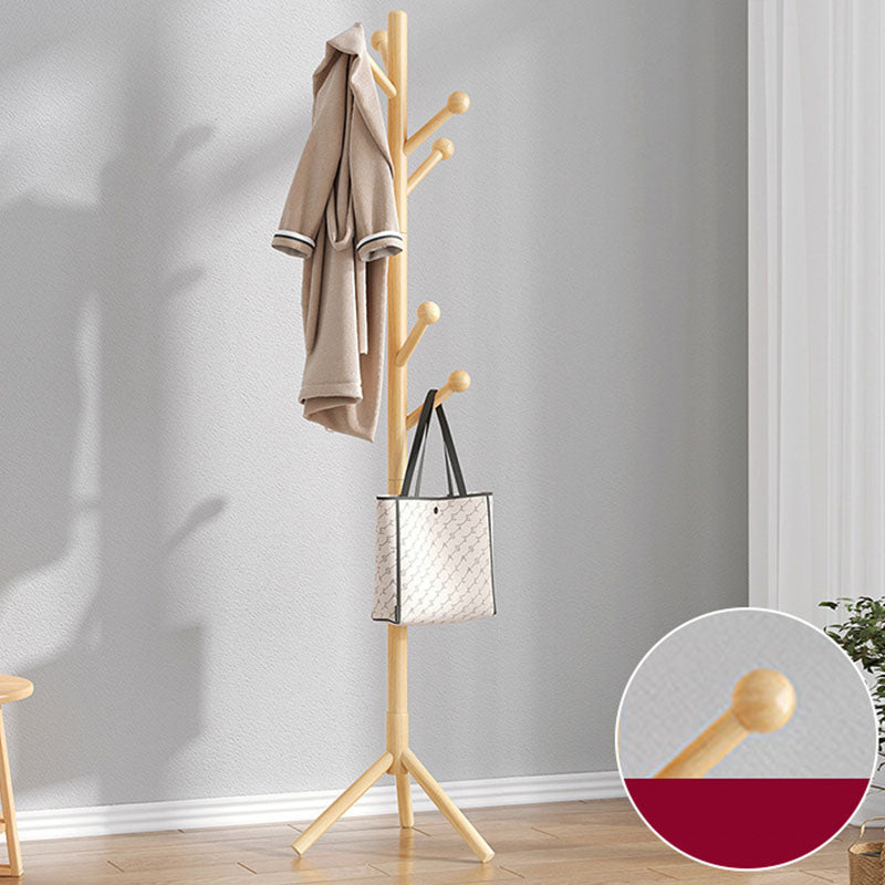 Modern Coat Hanger Wooden Framed Free Standing Coat Rack with Hooks