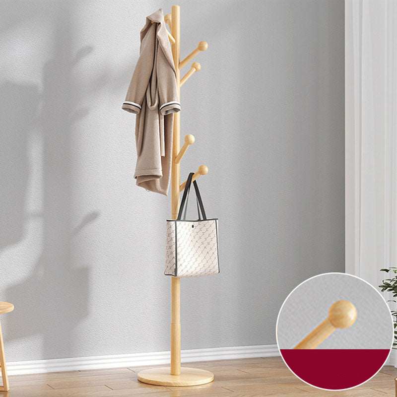 Modern Coat Hanger Wooden Framed Free Standing Coat Rack with Hooks