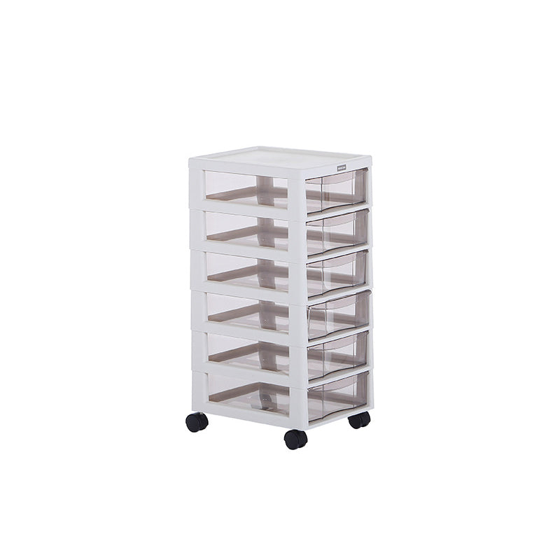 Modern Plastic File Cabinet Multi-Drawers Acrylic File Cabinet with Wheels