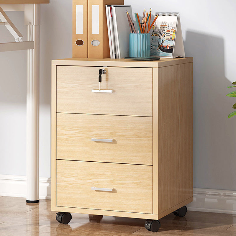 Nordic Style Vertical File Cabinet Wood Filing Cabinet for Home Office