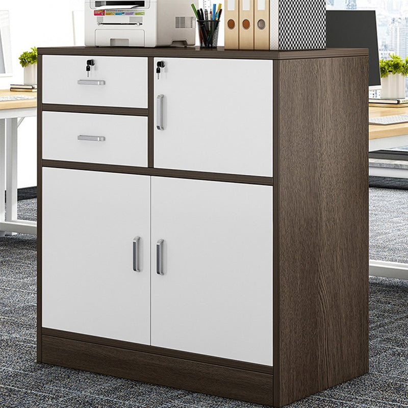 Nordic Style Vertical File Cabinet Wood Filing Cabinet for Home Office