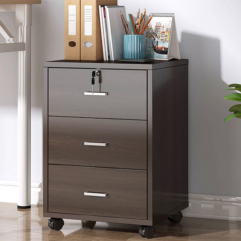 Nordic Style Vertical File Cabinet Wood Filing Cabinet for Home Office