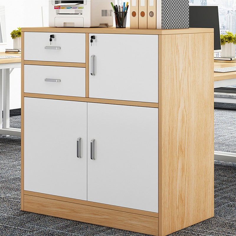 Nordic Style Vertical File Cabinet Wood Filing Cabinet for Home Office