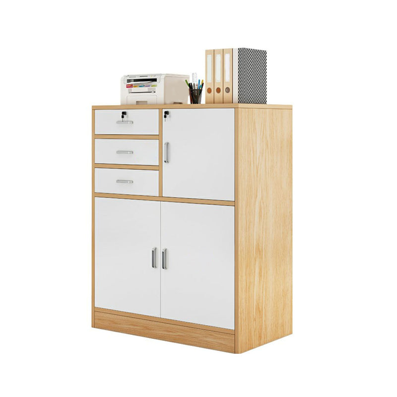 Nordic Style Vertical File Cabinet Wood Filing Cabinet for Home Office