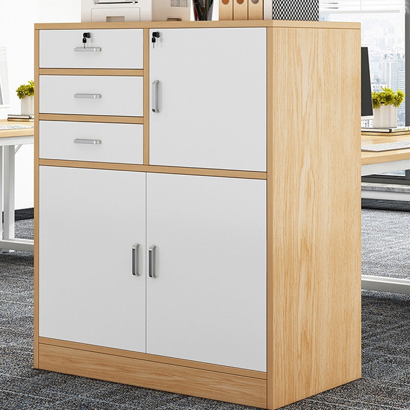 Nordic Style Vertical File Cabinet Wood Filing Cabinet for Home Office