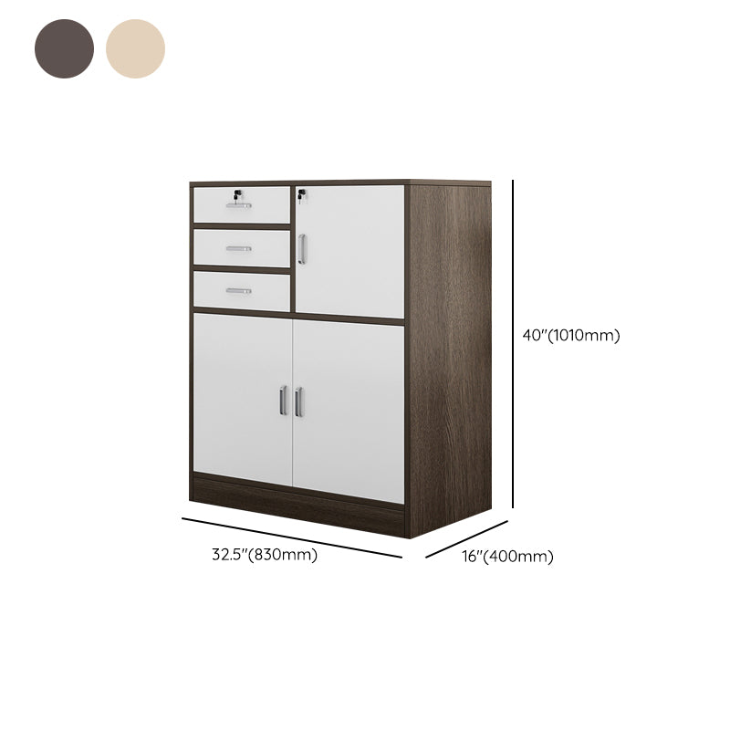 Nordic Style Vertical File Cabinet Wood Filing Cabinet for Home Office