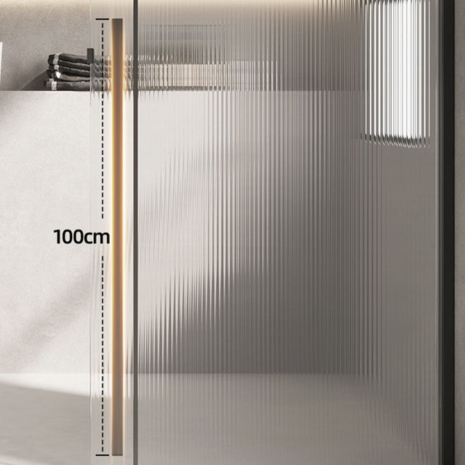 Glass and Metal Shower Door Simple One-Line Shower Black Bath Door