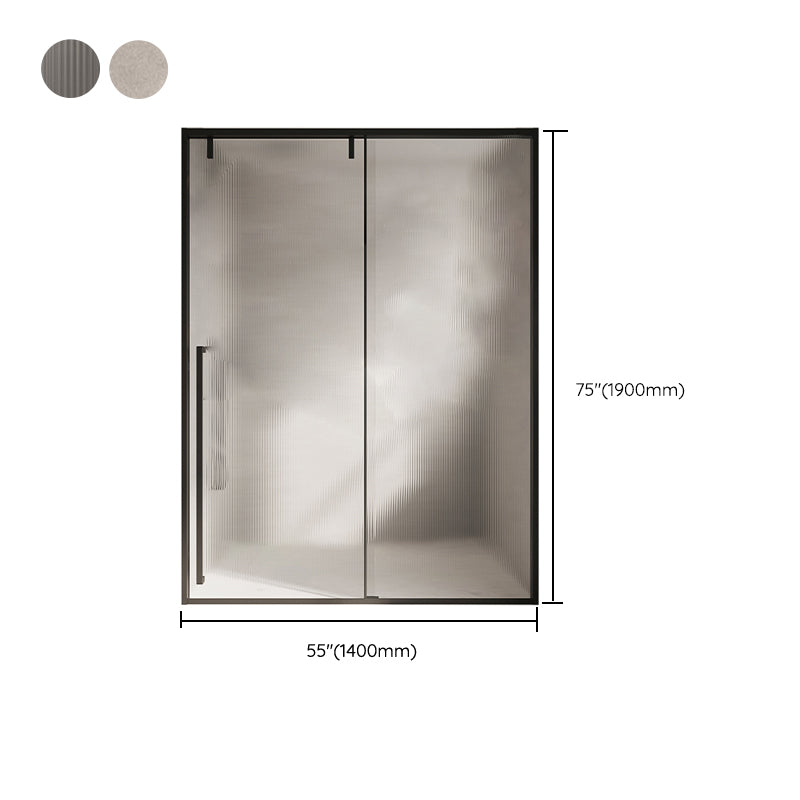 Glass and Metal Shower Door Simple One-Line Shower Black Bath Door