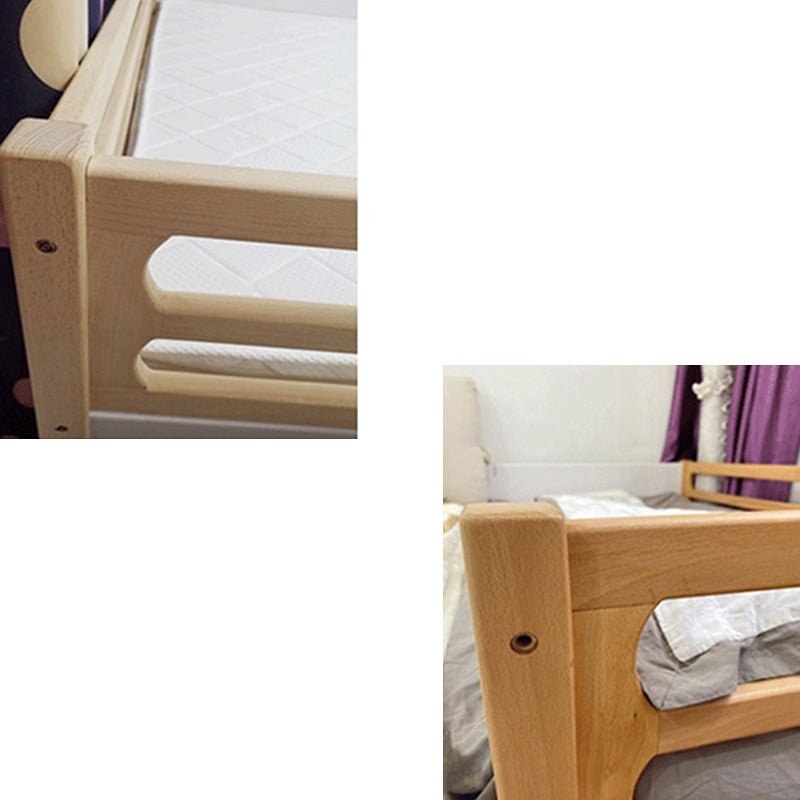 Modern Headboard Loft Bed Built-In Ladder Guardrail Bed with Desk