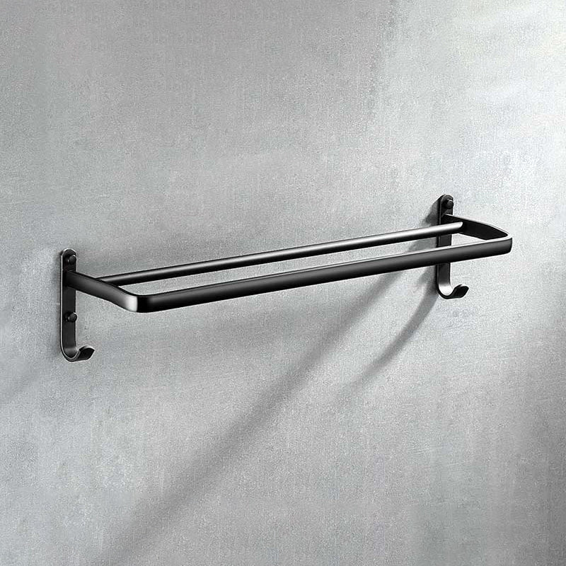 Modern Aluminum Bath Hardware Set Black Bathroom Accessory Kit