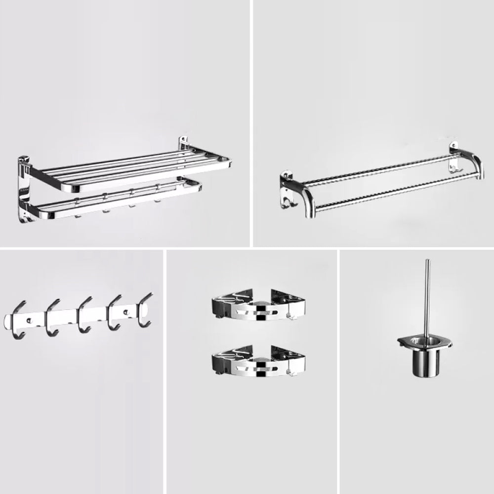 Modern Stainless Steel Bath Hardware Set Sliver Bathroom Accessory Kit