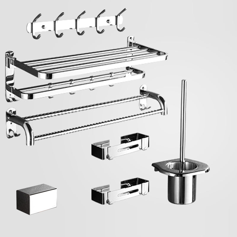 Modern Stainless Steel Bath Hardware Set Sliver Bathroom Accessory Kit