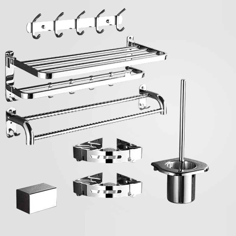 Modern Stainless Steel Bath Hardware Set Sliver Bathroom Accessory Kit