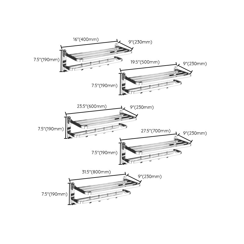 Modern Stainless Steel Bath Hardware Set Sliver Bathroom Accessory Kit