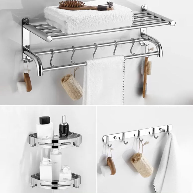 Modern Bathroom Accessory Kit Stainless Steel Bath Shelf Bathroom Set