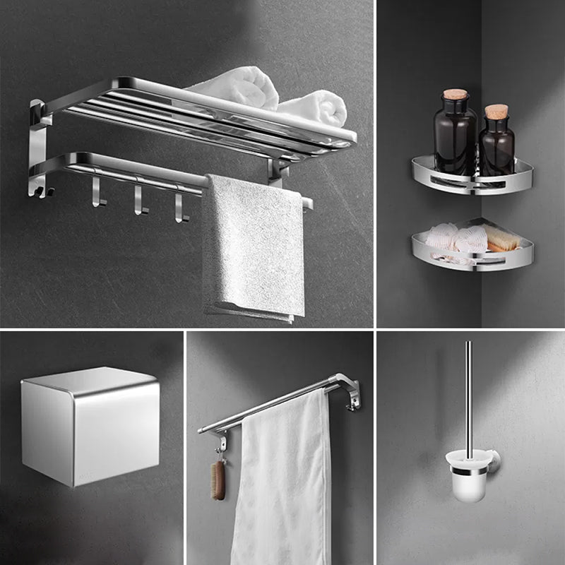 Modern Sliver Bath Hardware Set Metal Bathroom Accessory Kit