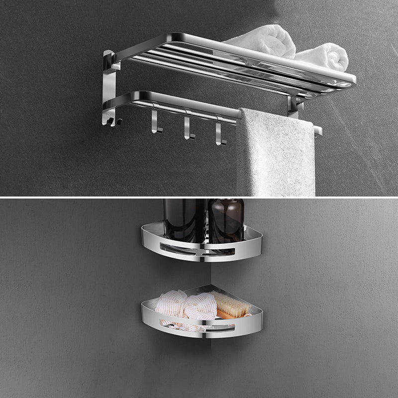 Modern Sliver Bath Hardware Set Metal Bathroom Accessory Kit