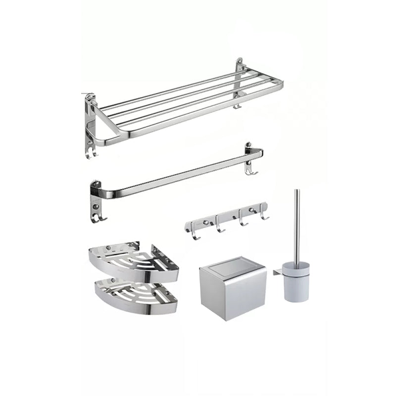 Modern Steel Bath Hardware Set Sliver Bathroom Accessory Kit