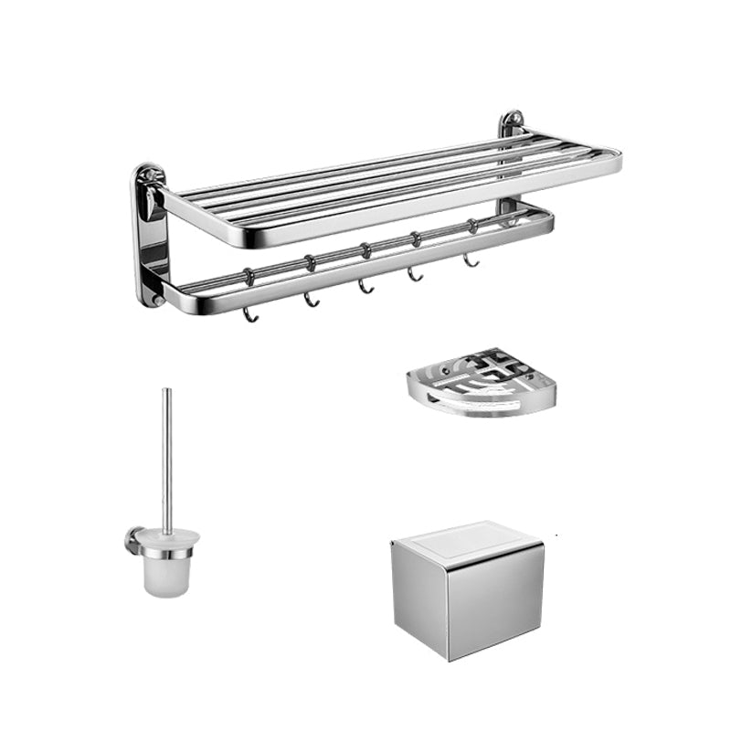 Modern Steel Bath Hardware Set Sliver Bathroom Accessory Kit