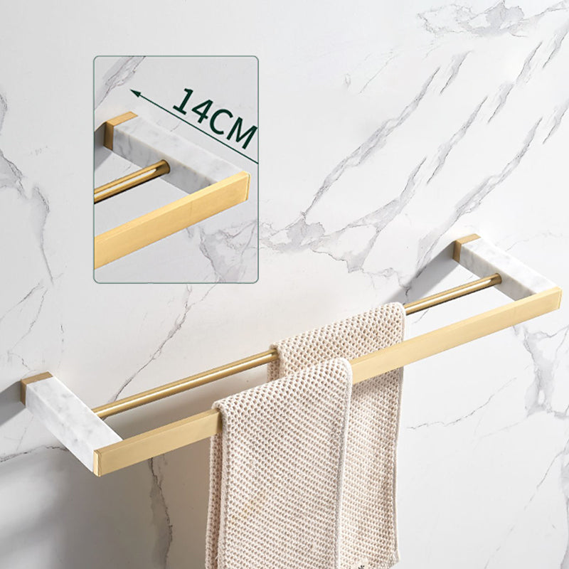 Marble & Brass Bath Hardware Set Golden Bathroom Accessory Kit