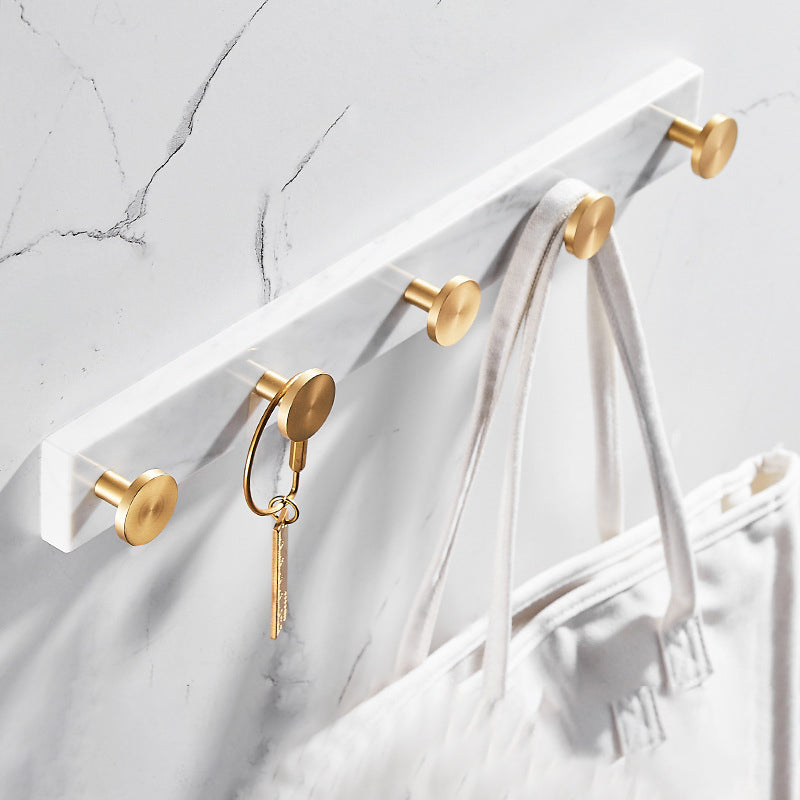 Marble & Brass Bath Hardware Set Golden Bathroom Accessory Kit