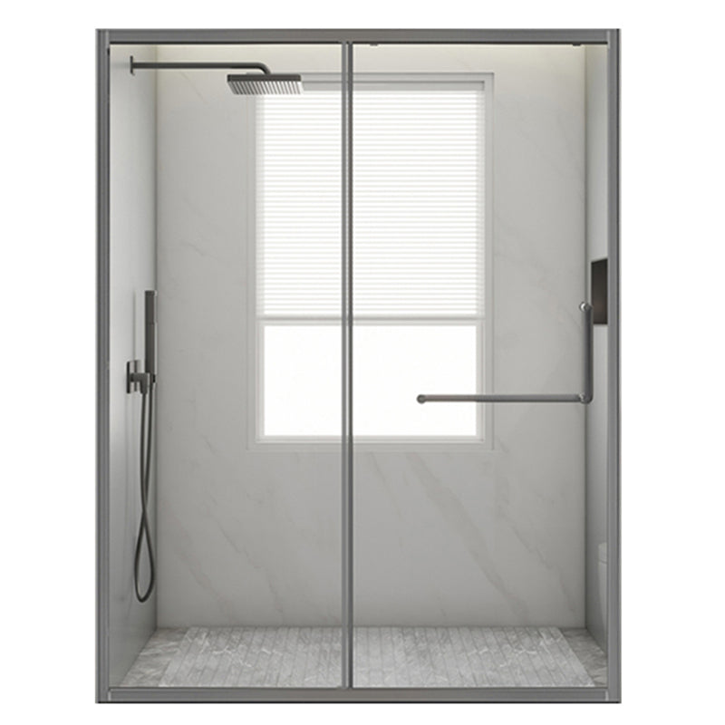 Glass and Metal Shower Door Simple Inline Black Shower Bath Door