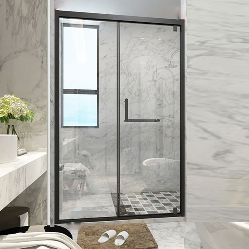 Glass and Metal Shower Bath Door Simple One-Line Shower Door