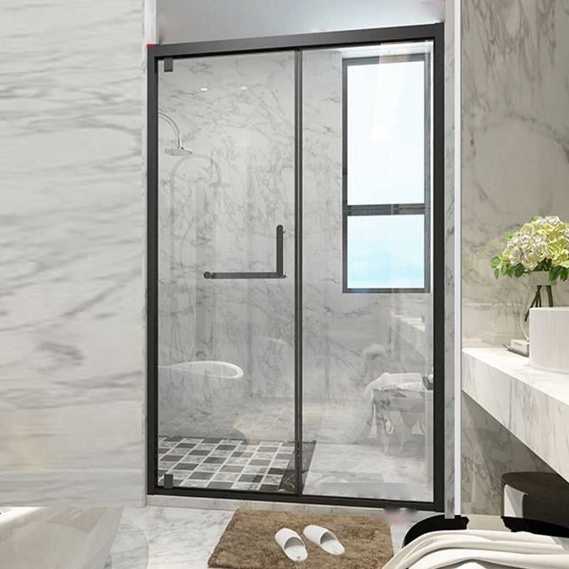 Glass and Metal Shower Bath Door Simple One-Line Shower Door