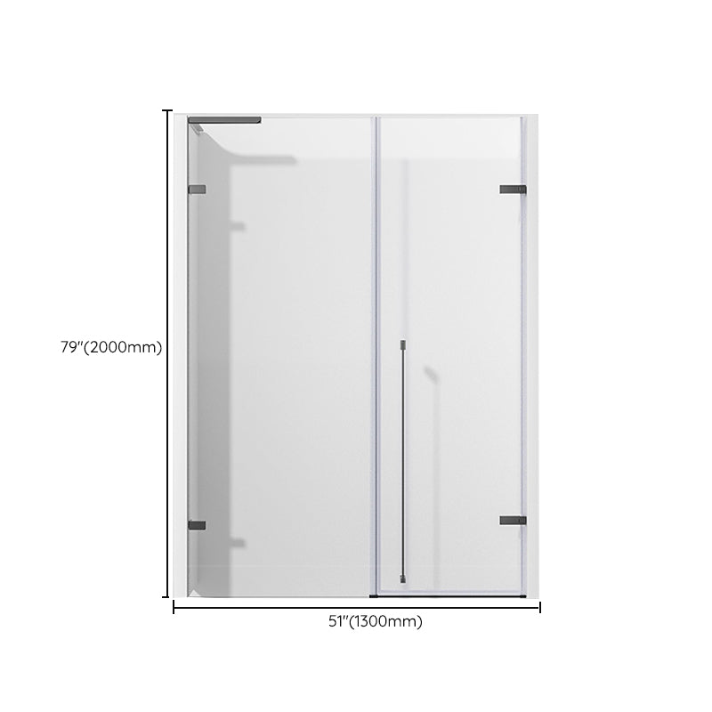 Transparent Glass Shower Door Simple One-line Hinged Shower Bath Door