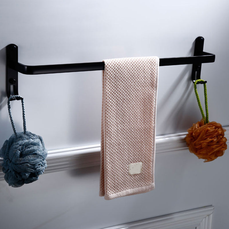 Contemporary 8-Piece Bathroom Hardware Set Matte Black Bath Shelf/Paper Holder/Robe Hooks