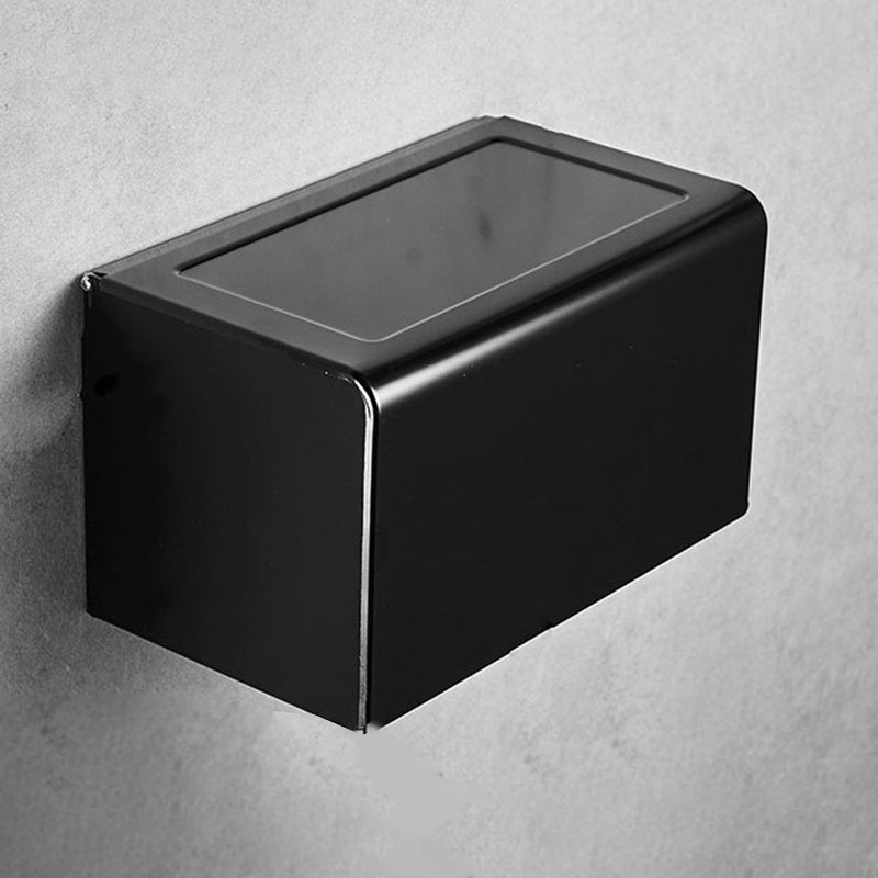 Contemporary 8-Piece Bathroom Hardware Set Matte Black Bath Shelf/Paper Holder/Robe Hooks