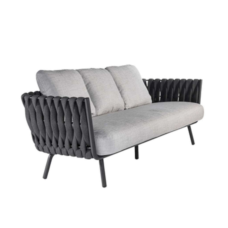 Metal Frame Outdoor Sofa Water / UV Resistant Patio Sofa with Gray Cushion