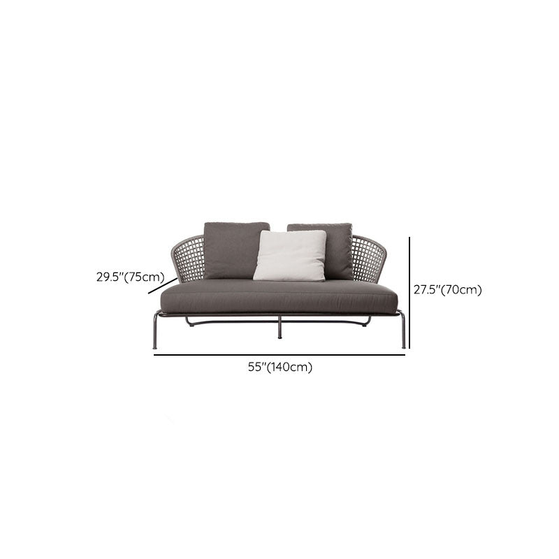 Modern Metal Frame Patio Sofa Water Resistant Outdoor Patio Sofa with Cushion