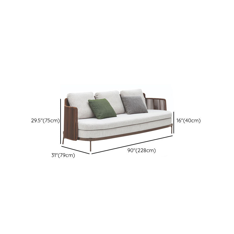 Modern Metal Frame Outdoor Sofa Water Resistant Patio Sofa with Cushion