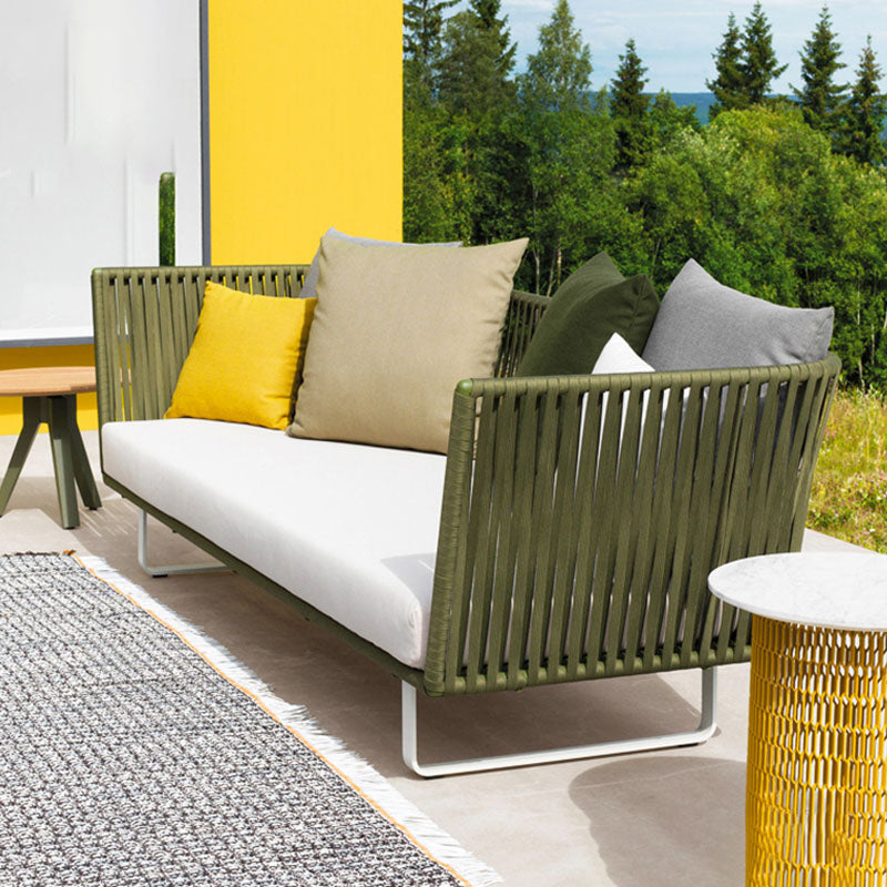 Contemporary Patio Sofa UV Resistant Outdoor Patio Sofa with Cushions