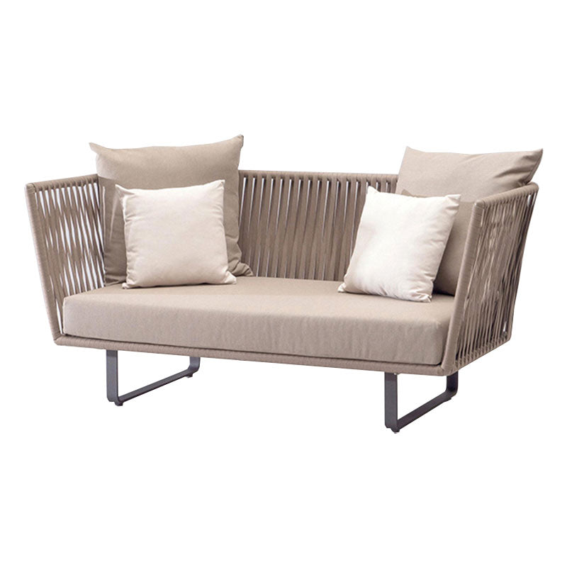 Contemporary Patio Sofa UV Resistant Outdoor Patio Sofa with Cushions