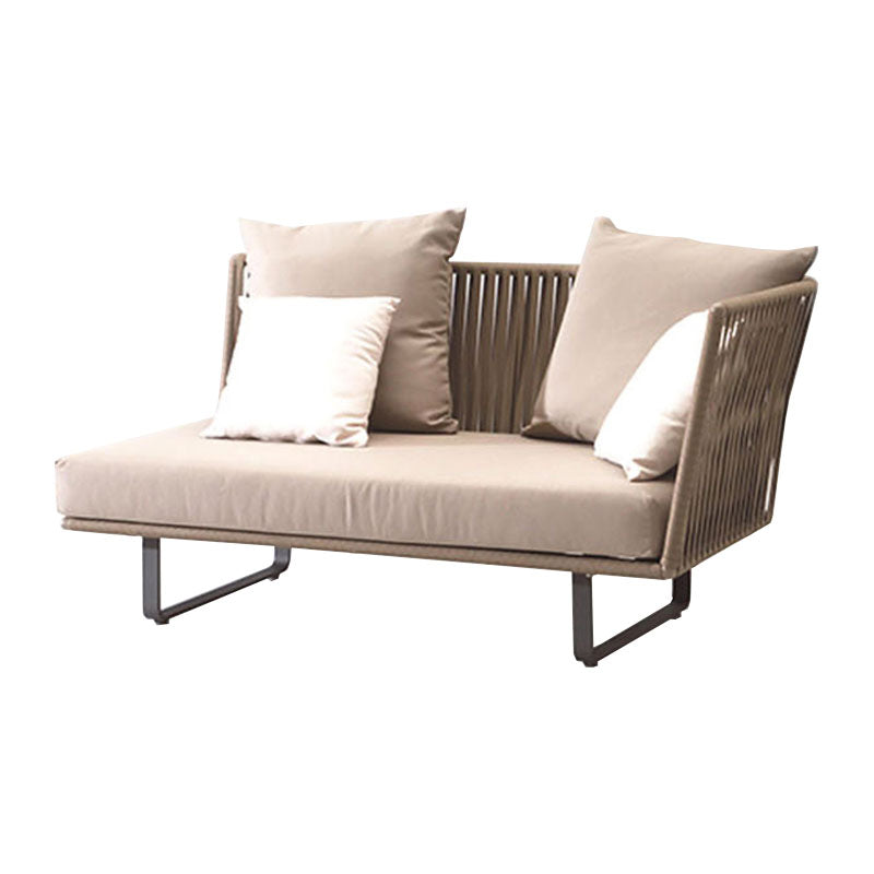 Contemporary Patio Sofa UV Resistant Outdoor Patio Sofa with Cushions