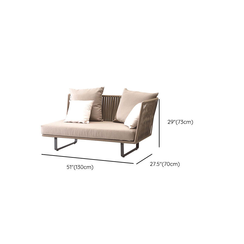 Contemporary Patio Sofa UV Resistant Outdoor Patio Sofa with Cushions