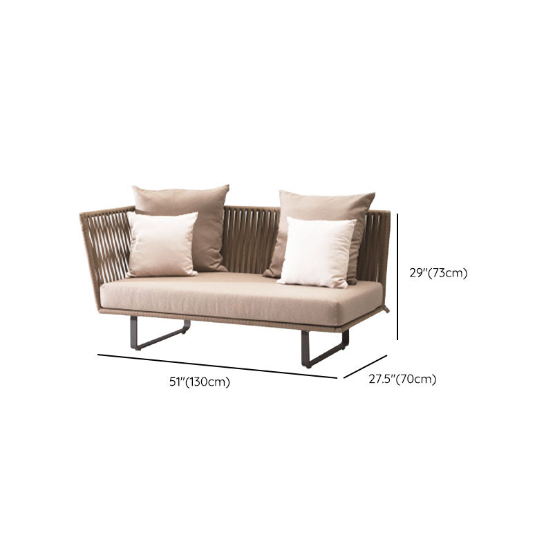 Contemporary Patio Sofa UV Resistant Outdoor Patio Sofa with Cushions