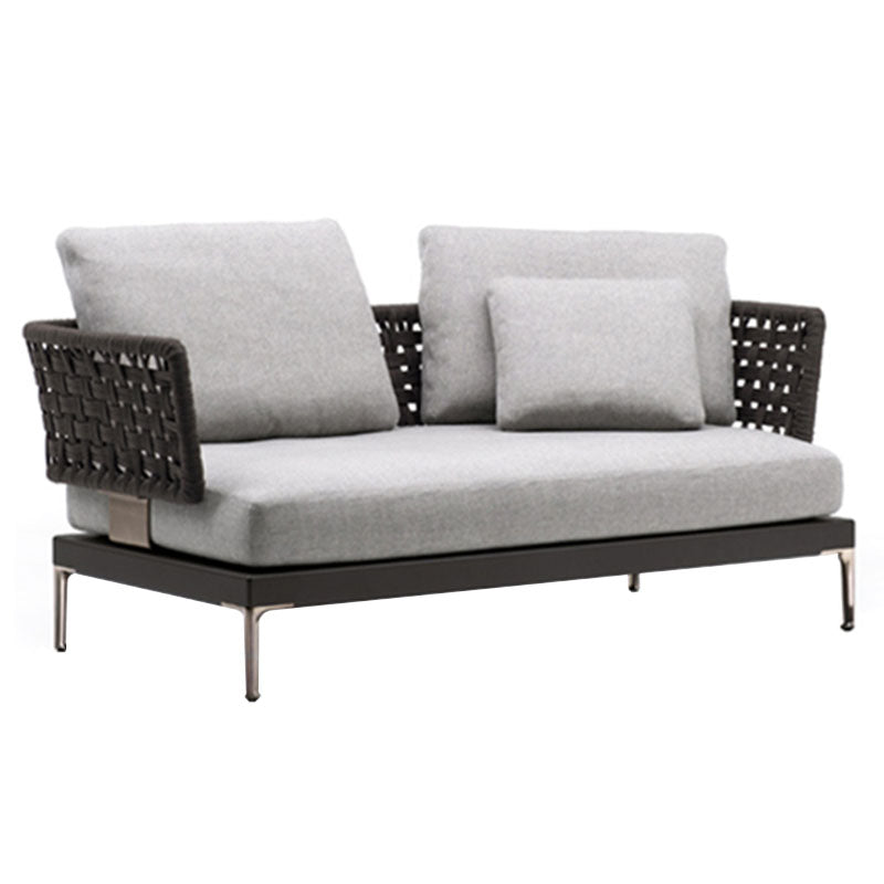 Contemporary Metal Frame Patio Sofa Water Resistant Outdoor Patio Sofa