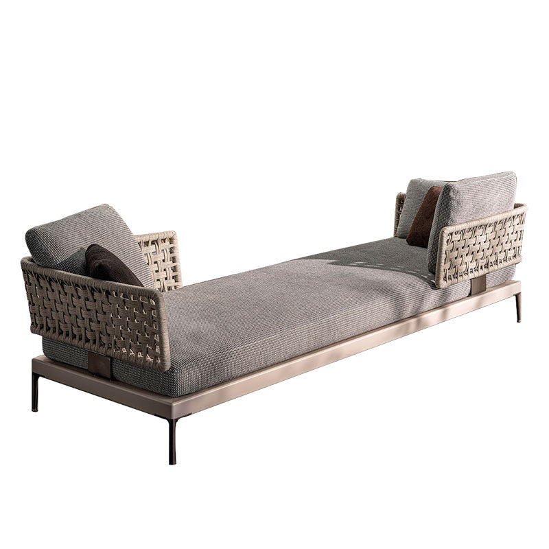 Contemporary Metal Frame Patio Sofa Water Resistant Outdoor Patio Sofa