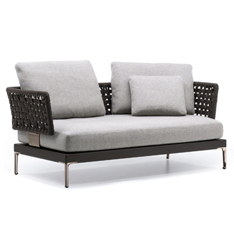 Contemporary Metal Frame Patio Sofa Water Resistant Outdoor Patio Sofa