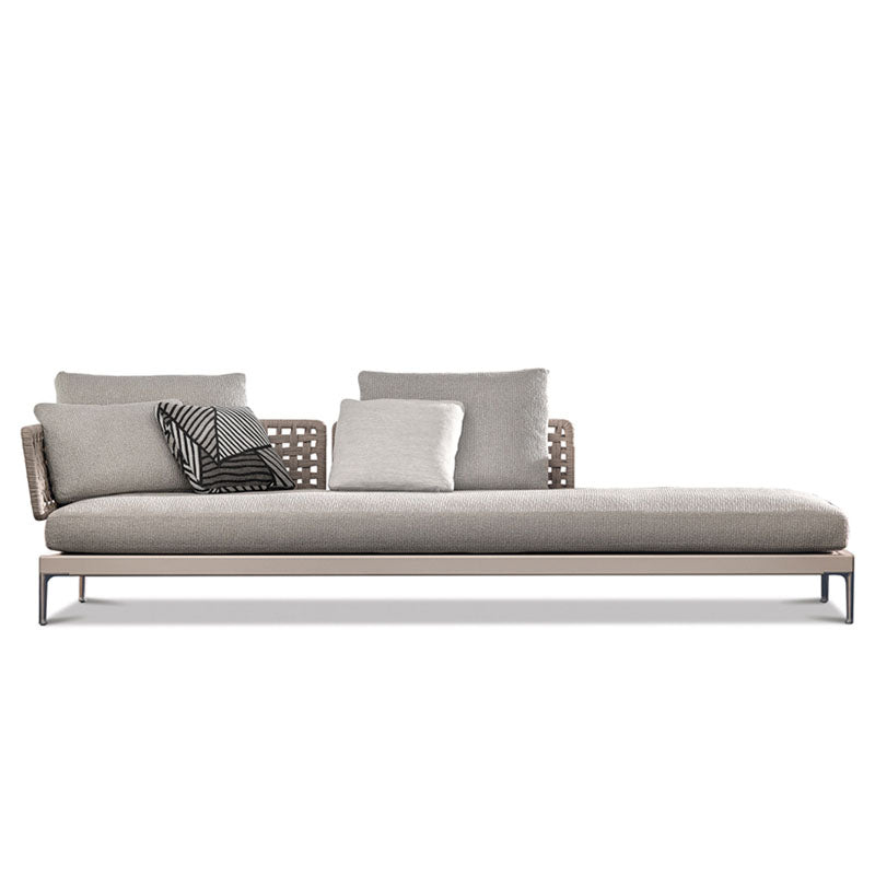 Contemporary Metal Frame Patio Sofa Water Resistant Outdoor Patio Sofa