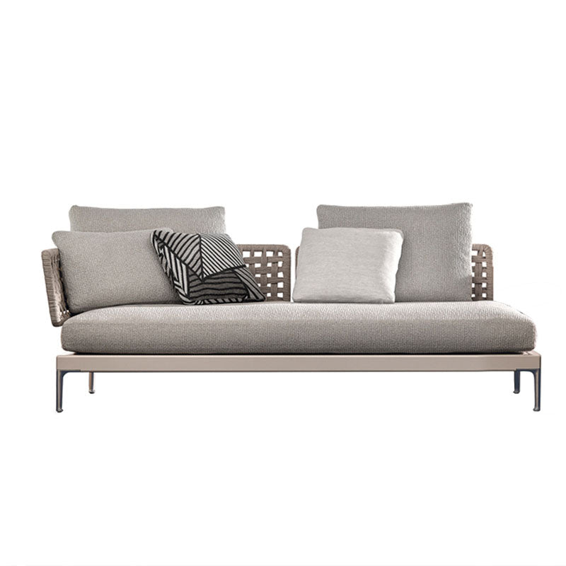 Contemporary Metal Frame Patio Sofa Water Resistant Outdoor Patio Sofa