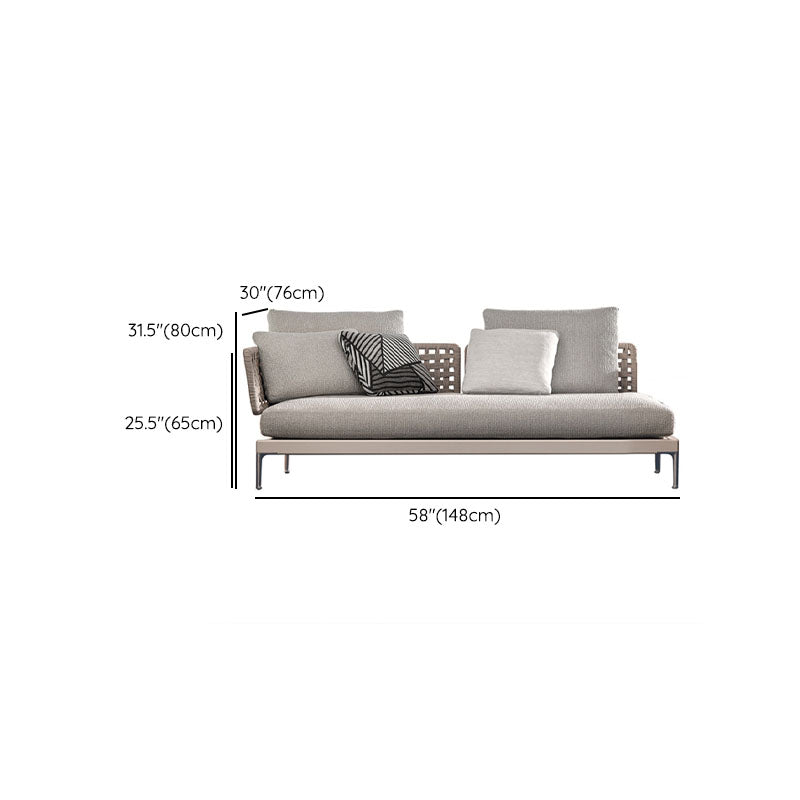 Contemporary Metal Frame Patio Sofa Water Resistant Outdoor Patio Sofa